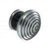 Knob and backplate, 46mm diameter, pewter effect