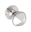 Knob, classic ball with ring detail, 35mm diameter, solid brass, bright nickel finish
