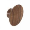 Knob, concave, 50mm diameter, walnut finish