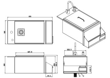 Built-in - Tap and cocktail station lin drawing