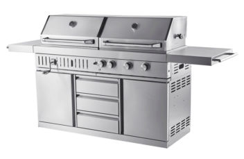 Free-standing Gas and charcoal grill