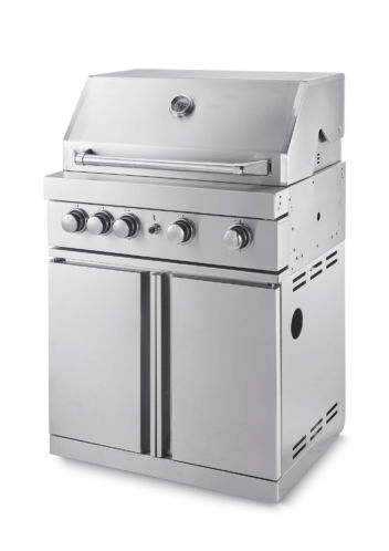 Free-standing gas grill with 4 efficient burners and infrared system