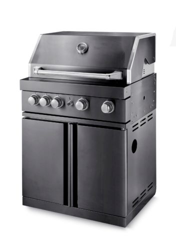 Free-standing gas grill with 4 efficient burners and infrared system