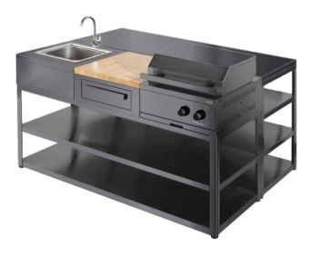 Nordic Line - Integrated gas grill (2 burners) - Black       